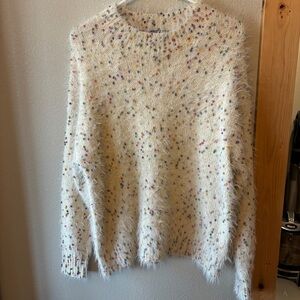 Buffalo Trading Co. Confetti Oversized Fuzzy Sweater Sz S/M